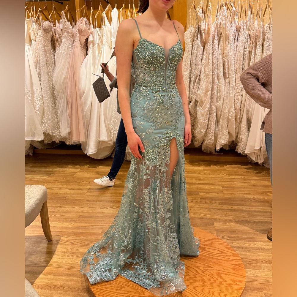 JVN by Jovani prom gown sage - Picture 3 of 14